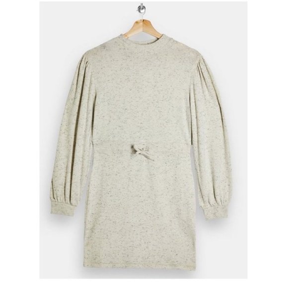 NWT Topshop Sweatshirt Mini Dress in Oatmeal 12 - Picture 4 of 16